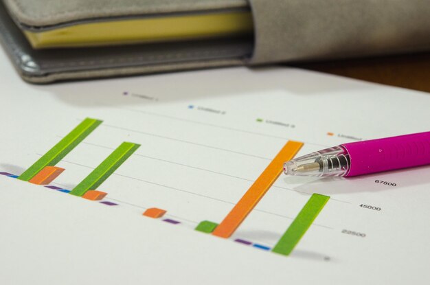 Goal planning journal with progress tracking charts